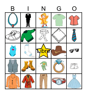 La Ropa Bingo Card