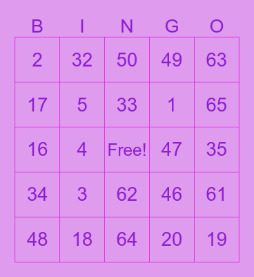 A R Y A H Bingo Card