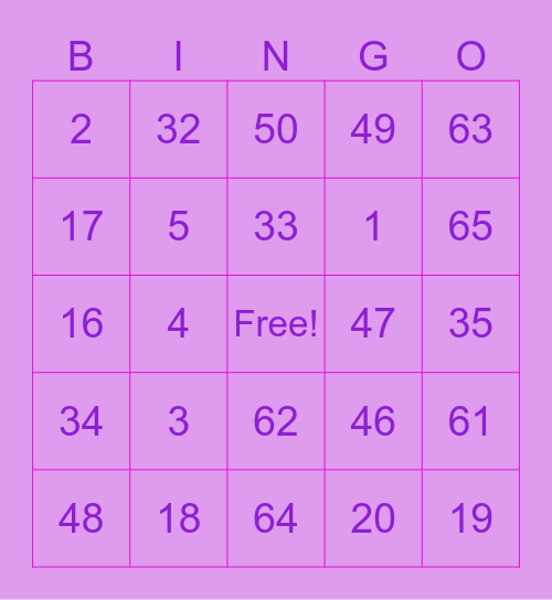 A R Y A H Bingo Card