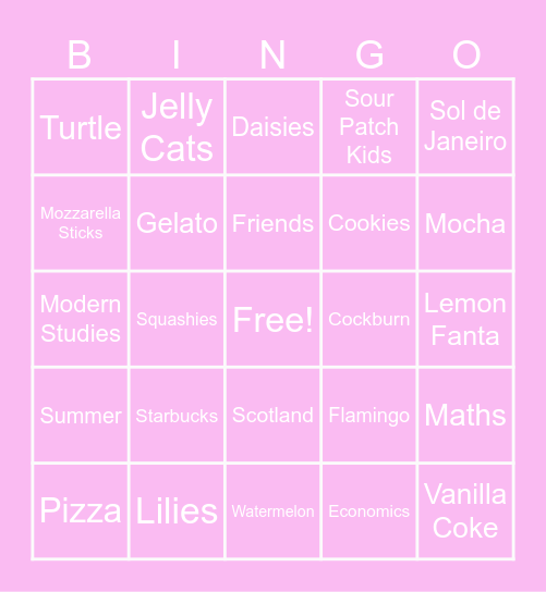 Viviana Bingo Card