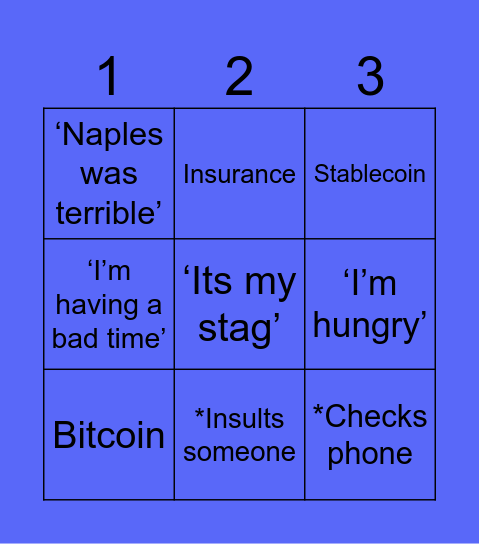 Saleh Says Bingo Card