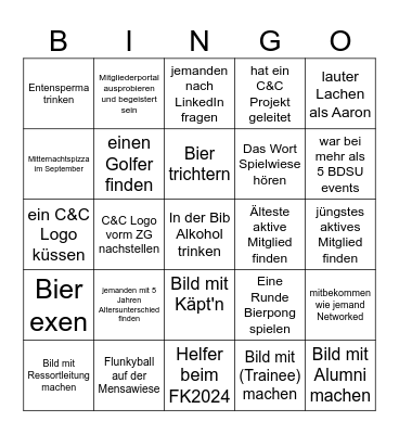 C&C 25. Jubiläum Bingo Card