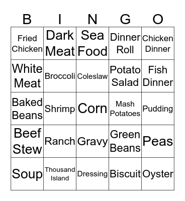 Fast Food 4 Bingo Card