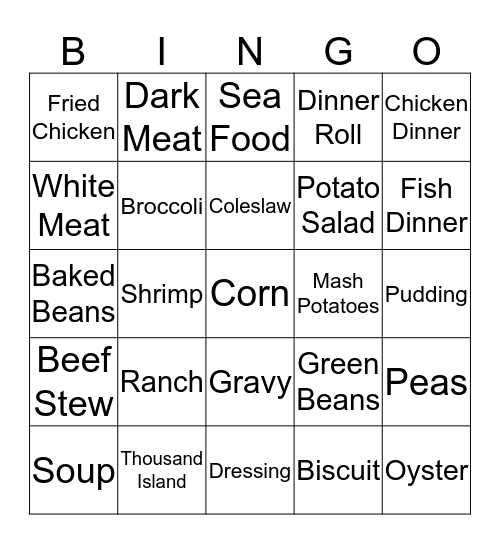 Fast Food 4 Bingo Card