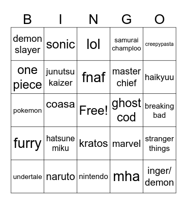con Bingo Card