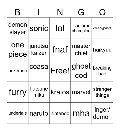 con Bingo Card