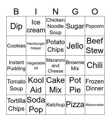 Grocery 3 Bingo Card