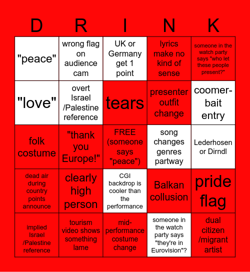 ÖROVISION 2026 Bingo Card