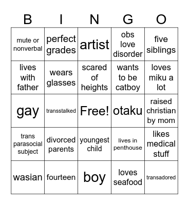 kousei bingo Card