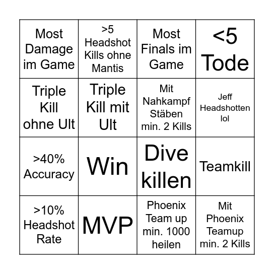 Black Widow Bingo VOD Bingo Card