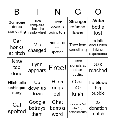 Random Tandem - Day 20 Bingo Card