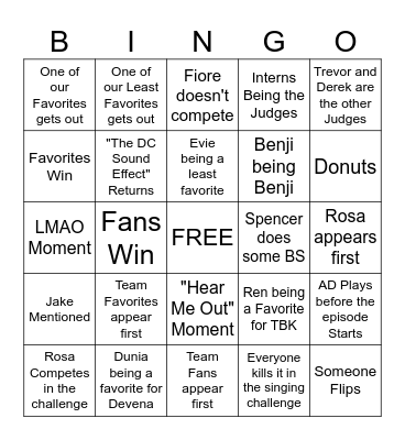 DC5 EP 8 [Comet Edition] Bingo Card
