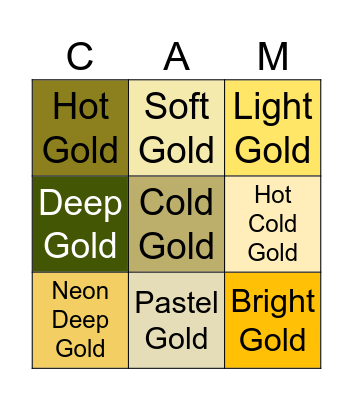 Cameron is Gold ( Bingo Card