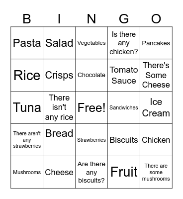 Lead The Way Book 3 Food I And Food II Unit Two Bingo Card