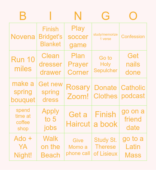 Alyssa's May Bingo Card! Bingo Card