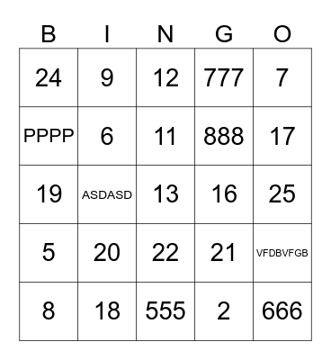 BINGO BETA GYM Bingo Card