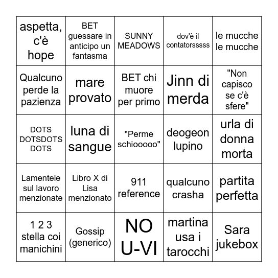 Phasmo Bingo # 1 Bingo Card