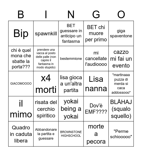 Phasmo Bingo #3 Bingo Card