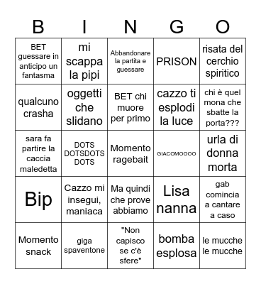 Phasmo Bingo # 4 Bingo Card