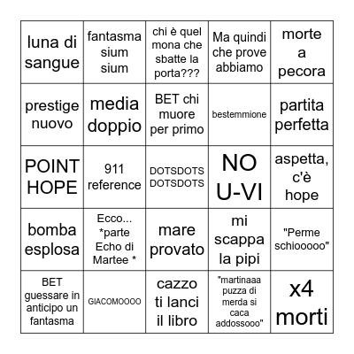 Phasmo Bingo # 7 Bingo Card