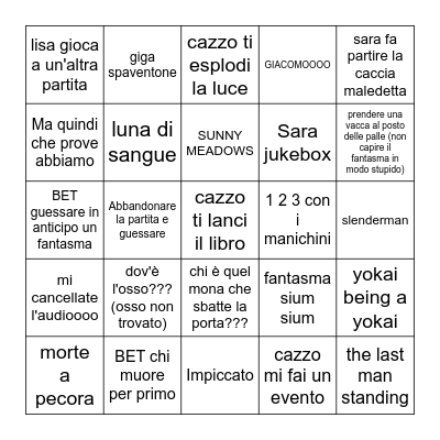 Phasmo Bingo # 8 Bingo Card