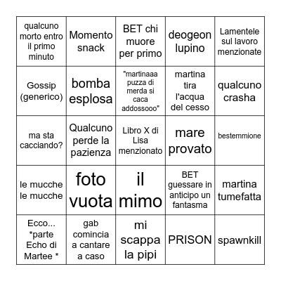 Phasmo Bingo # 9 Bingo Card