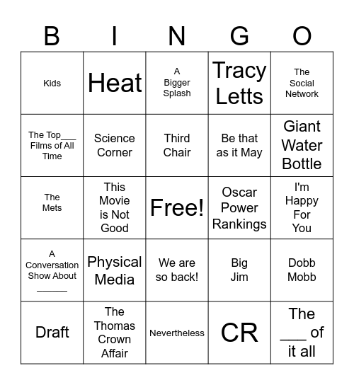 The Big Picture Bingo Card