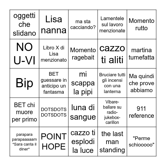 Phasmo Bingo # 11 Bingo Card