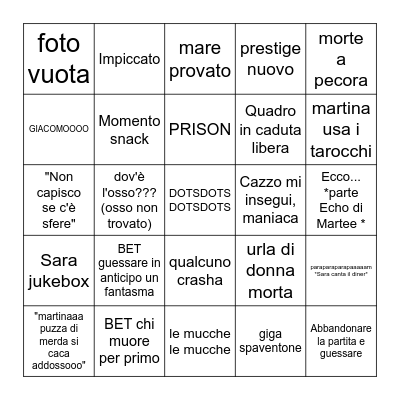 Phasmo Bingo # 12 Bingo Card