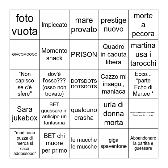Phasmo Bingo # 12 Bingo Card