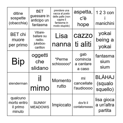 Phasmo Bingo # 14 Bingo Card