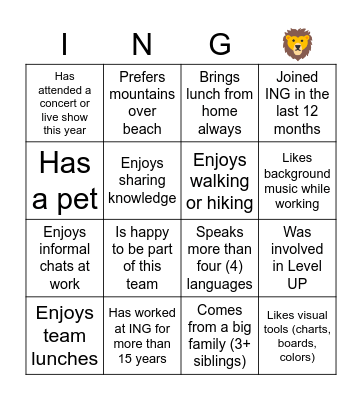Human B-ING-O Bingo Card