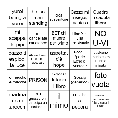 Phasmo Bingo # 15 Bingo Card