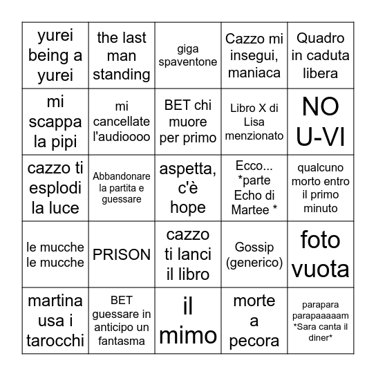 Phasmo Bingo # 15 Bingo Card