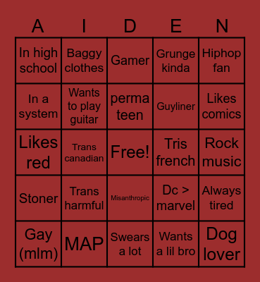 Aid’s bingo Card