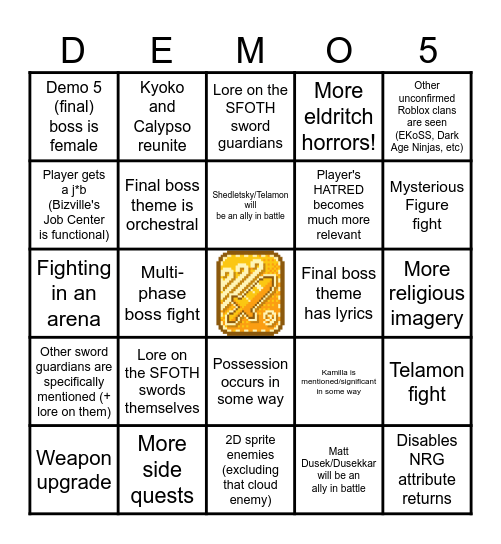 block tales demo 5 bingo Card