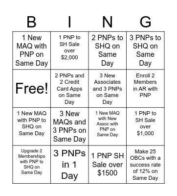 SF Lakeshore Bingo Card