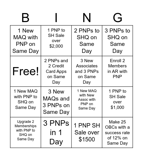 SF Lakeshore Bingo Card