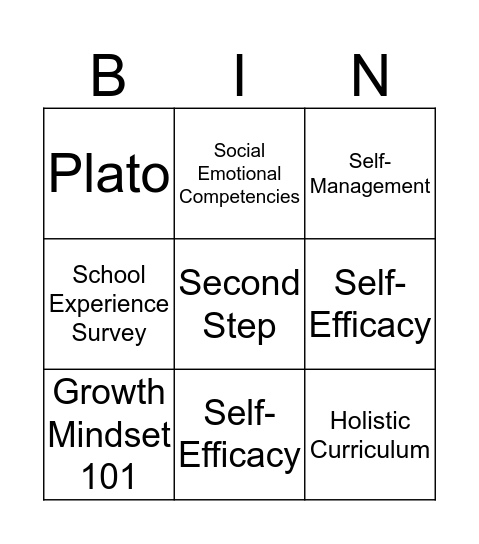 SEL Bingo Card