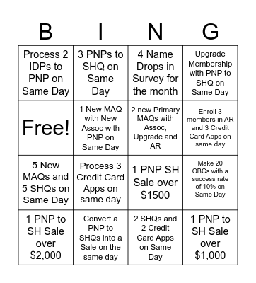 SF Lakeshore Bingo Card