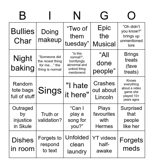 Kaija Bingo Card