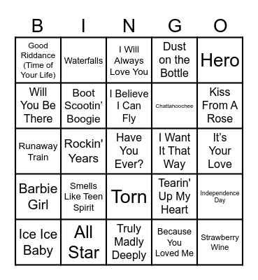 SALT 90s Bing Bingo Card