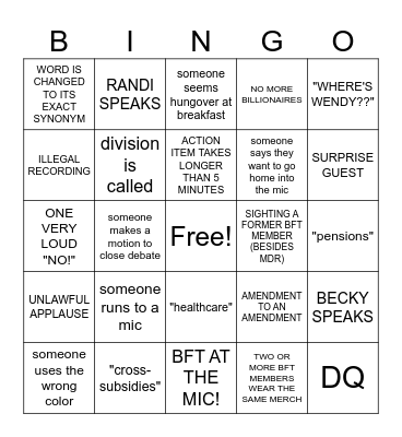Ed MN Rep Convention Bingo! Bingo Card