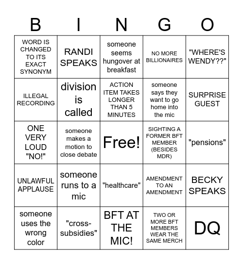 Ed MN Rep Convention Bingo! Bingo Card