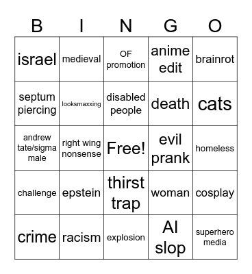 REELS Bingo Card