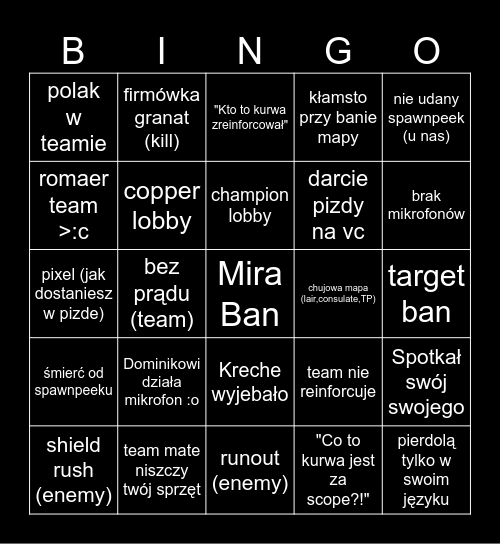 r6 bingo v2 Bingo Card