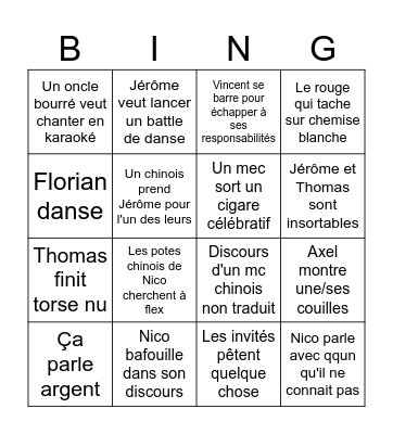 NWedding Bingo Card