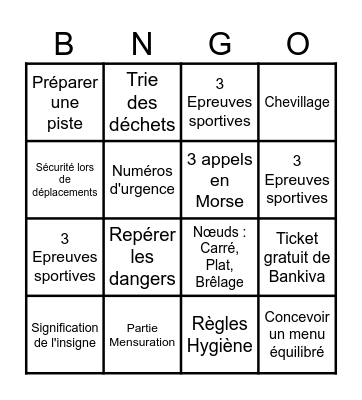 Bingo Progression Bingo Card