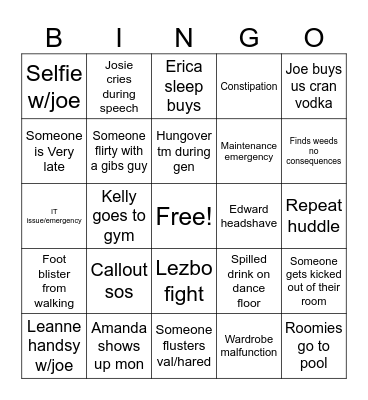 Huddle 2026 Bingo Card
