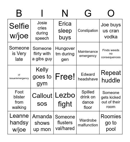 Huddle 2026 Bingo Card